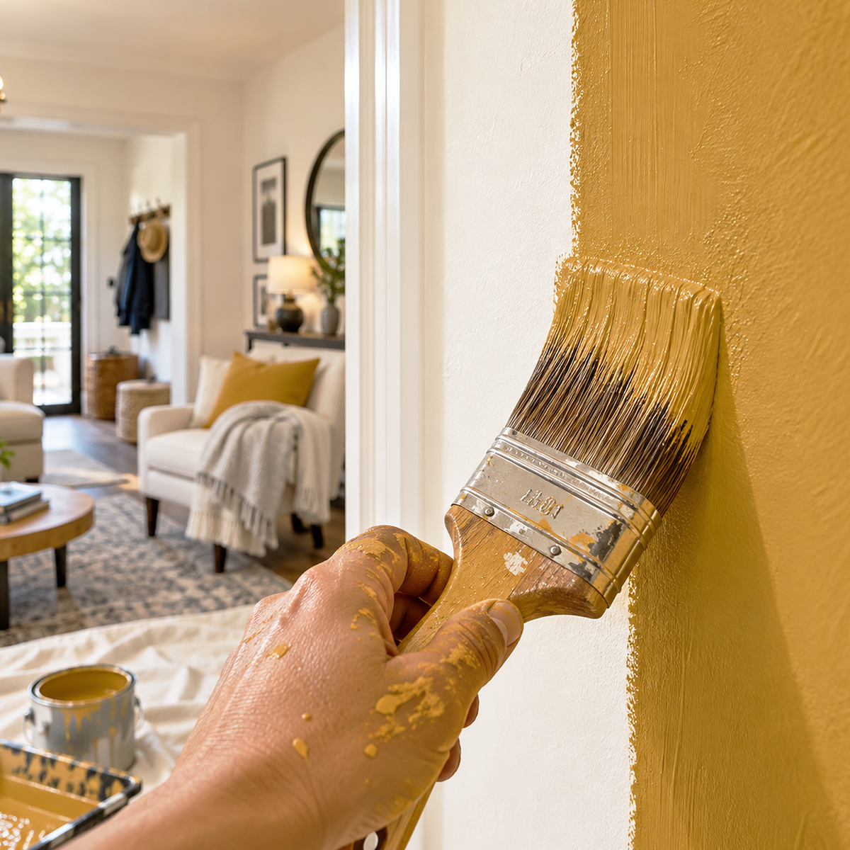 yellow oxide paint brush