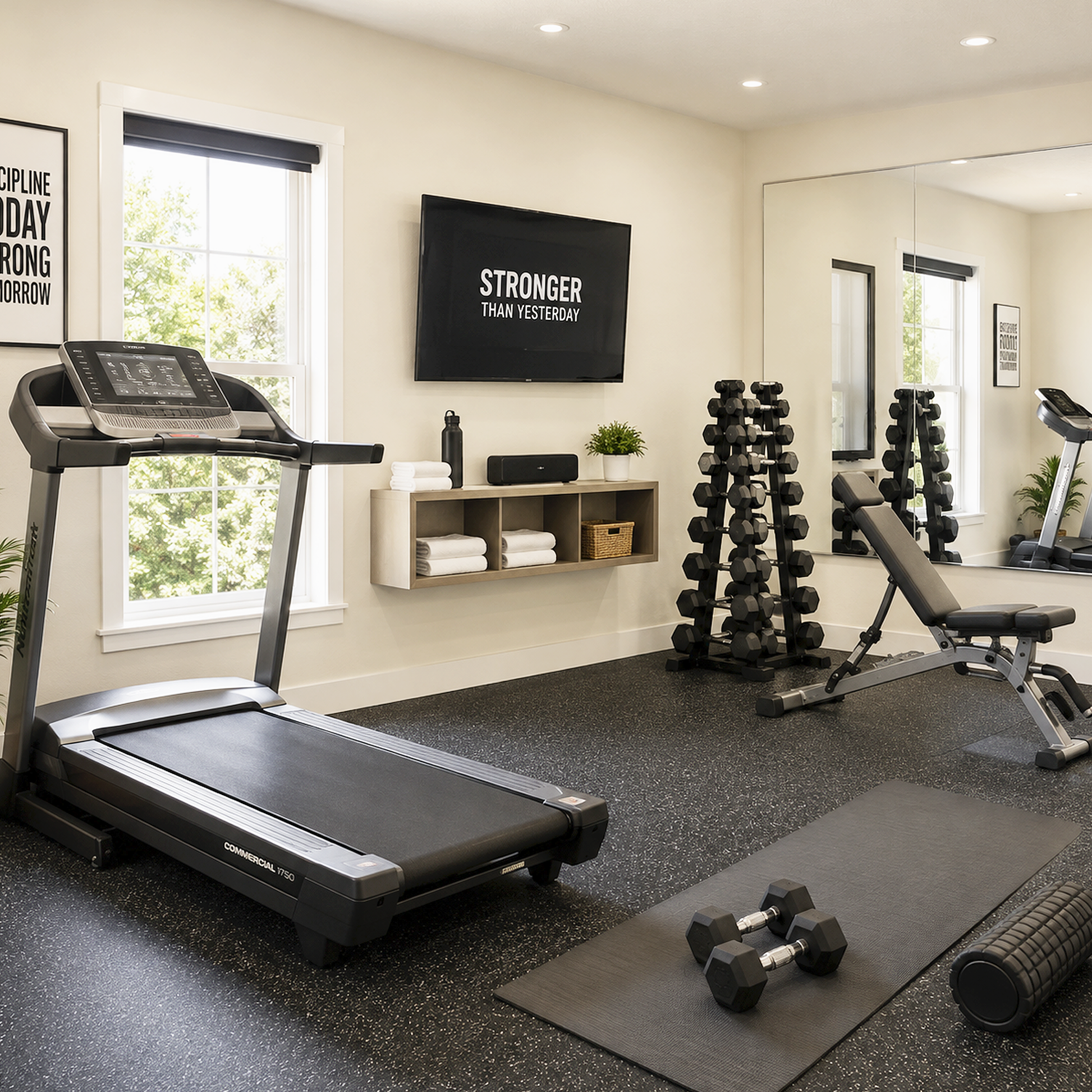 york gray painted home gym