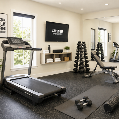 york gray painted home gym